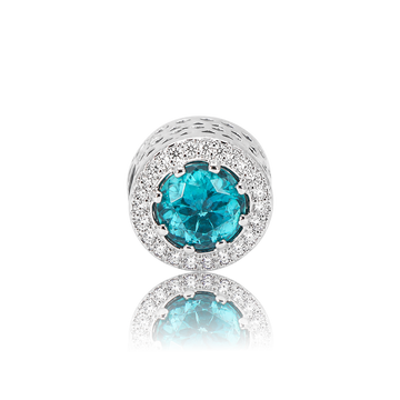 Fancy Light Blue Radiant charm