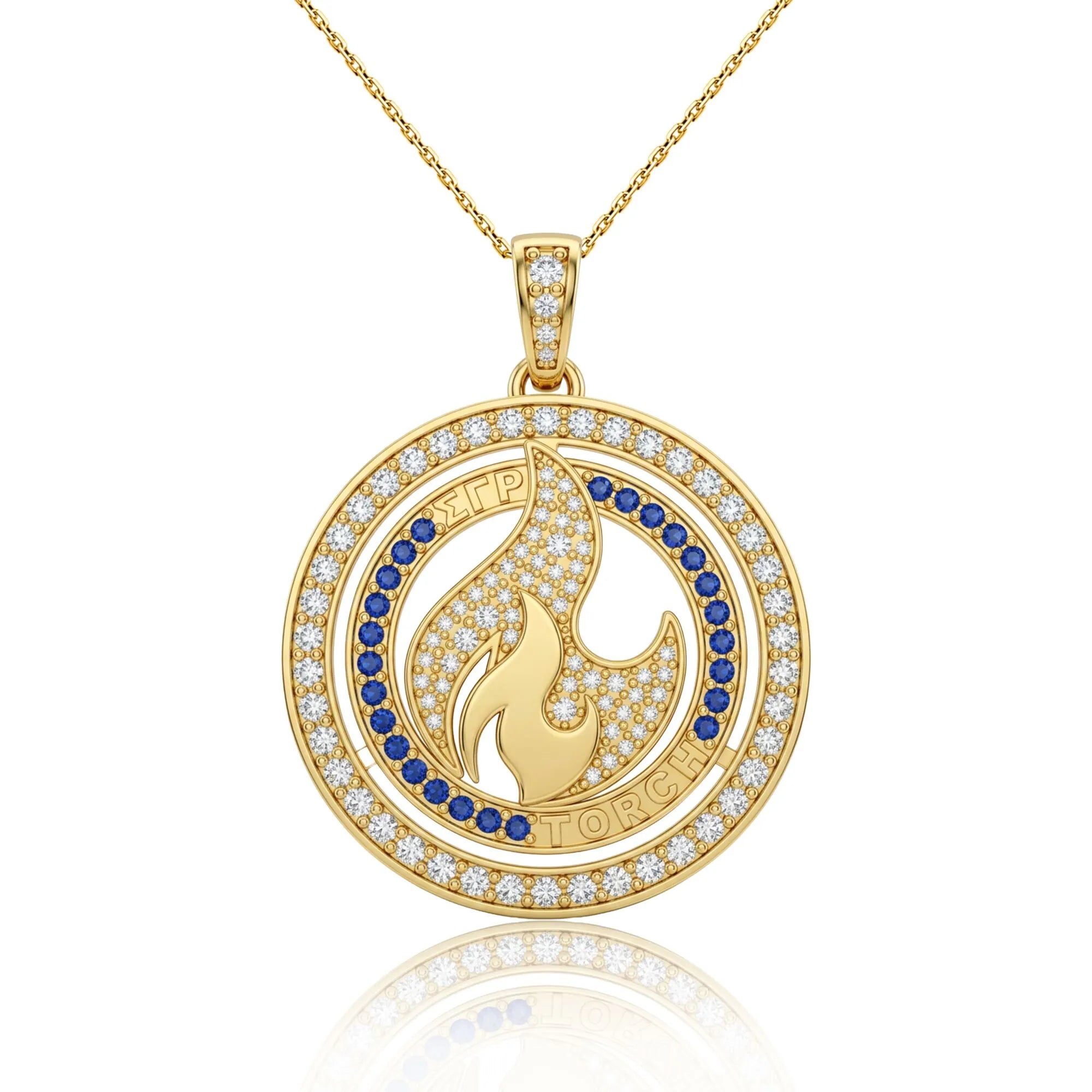 SGRHO Gold Torch Necklace with Chain
