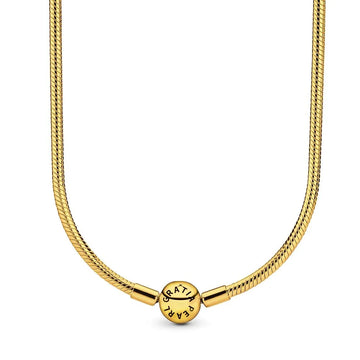 24K Gold-Plated Snake Charm Necklace
