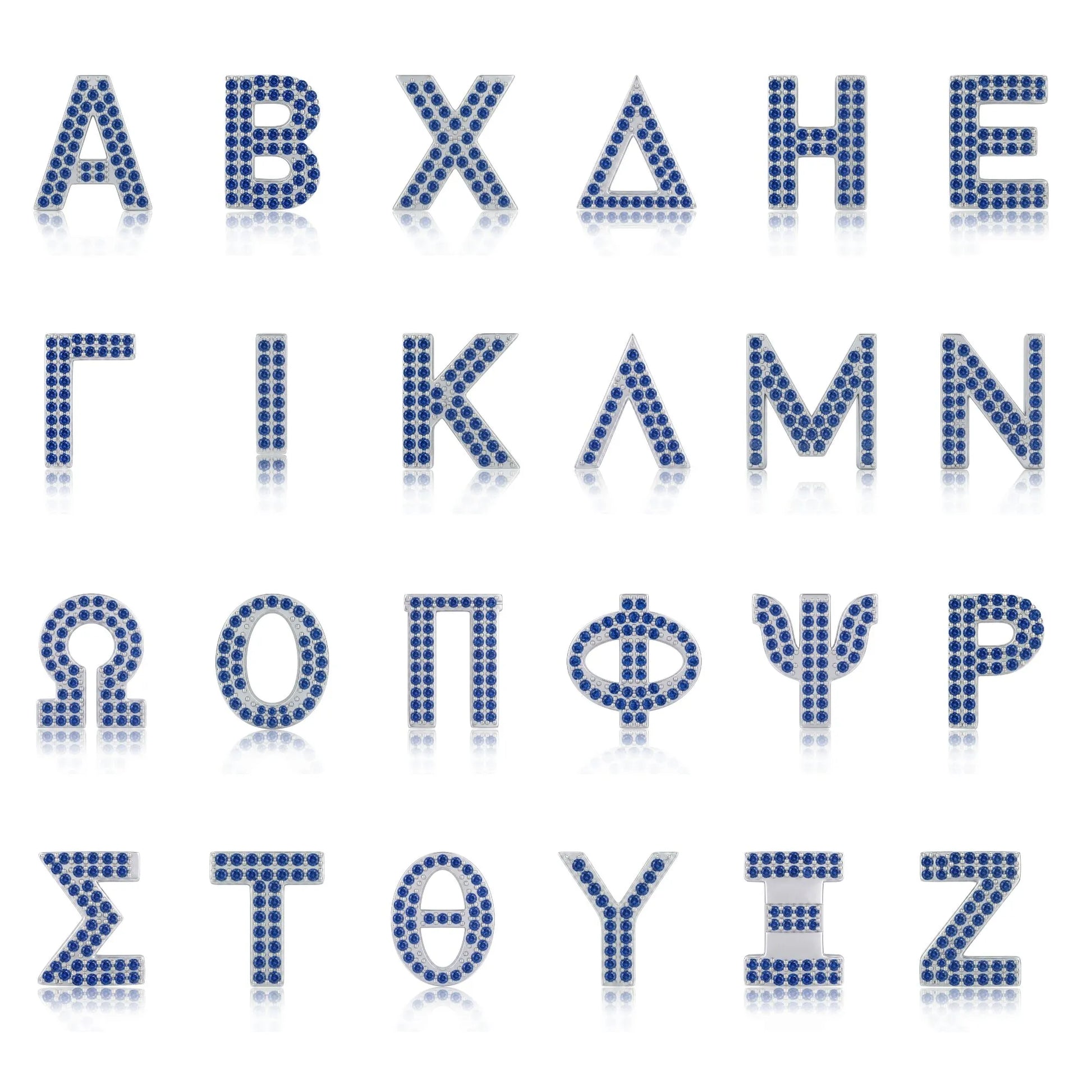 Blue Letter Φ / Phi Charm with available Greek letter styles