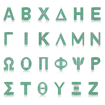 Green Letter A / Alpha Charm with available Greek letter styles