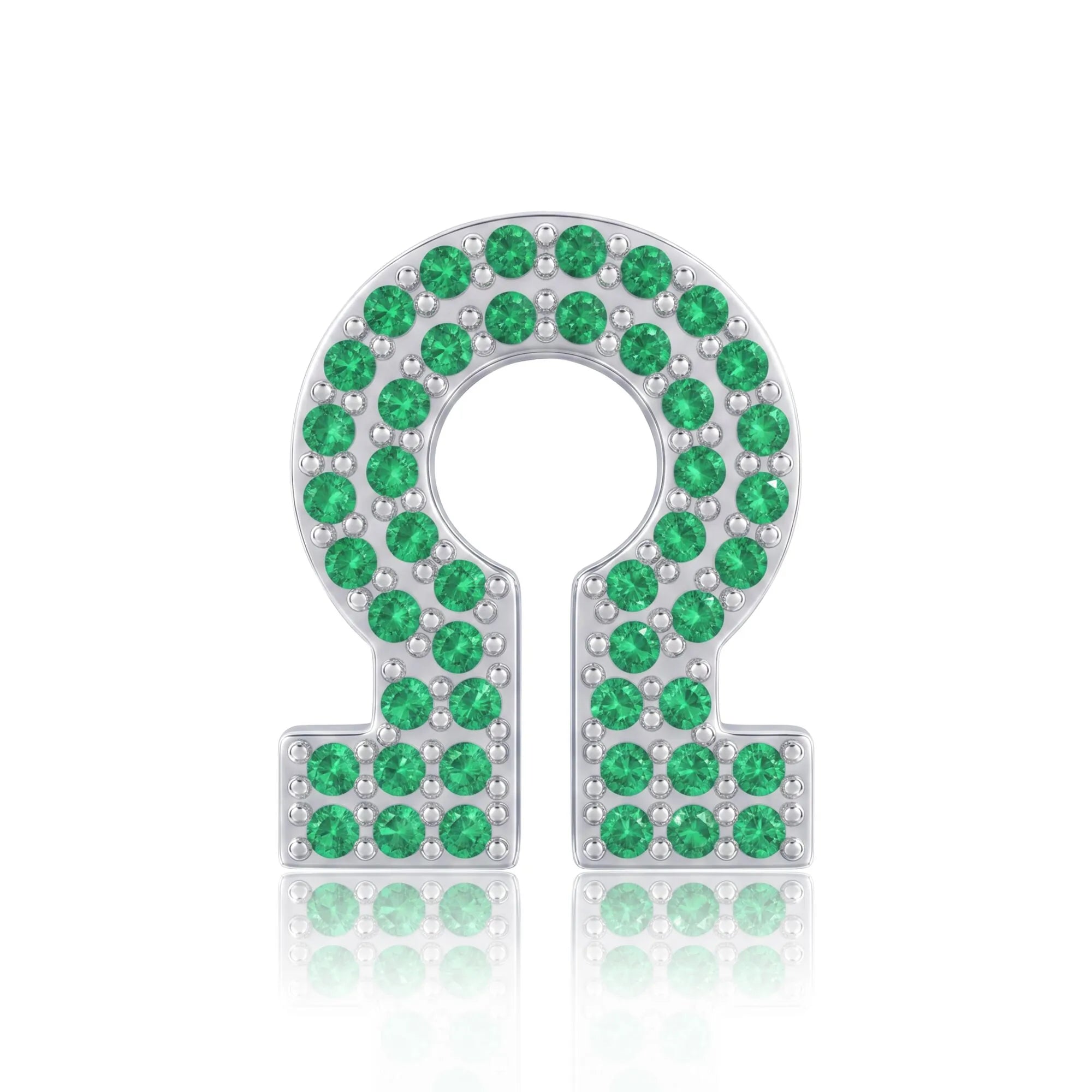 Green Letter Ω / Omega Charm