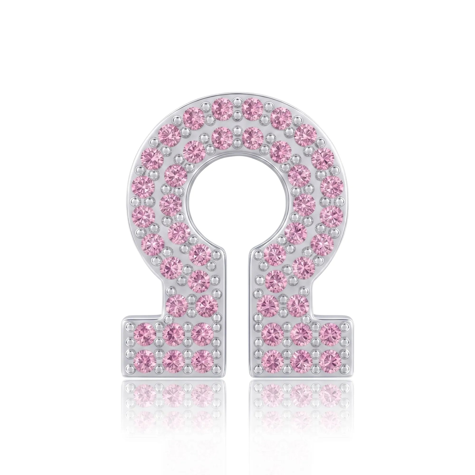 Pink Letter Ω / Omega Charm