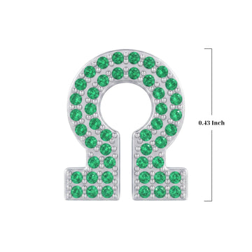Green Letter Ω / Omega Charm