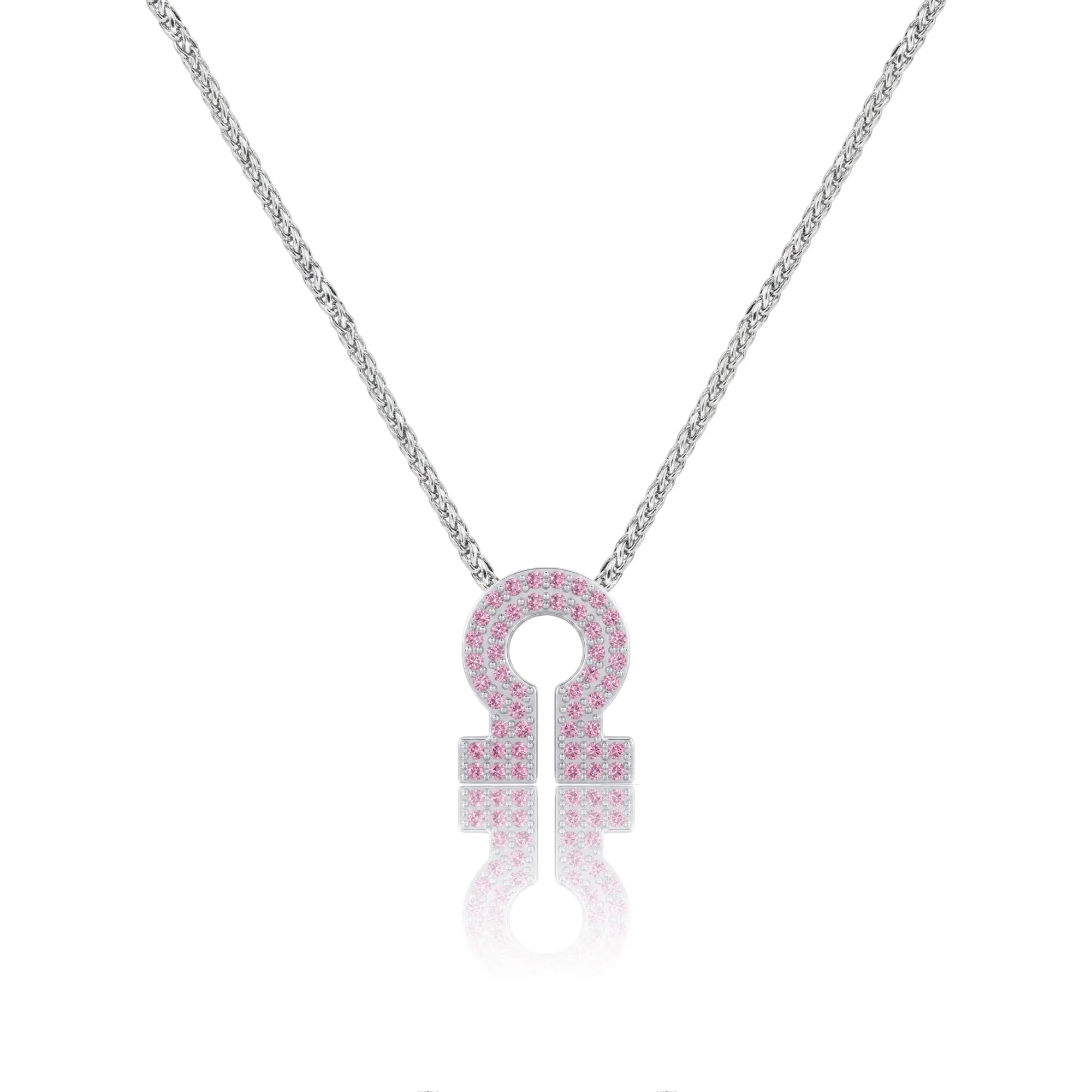 Pink Letter Ω / Omega Charm