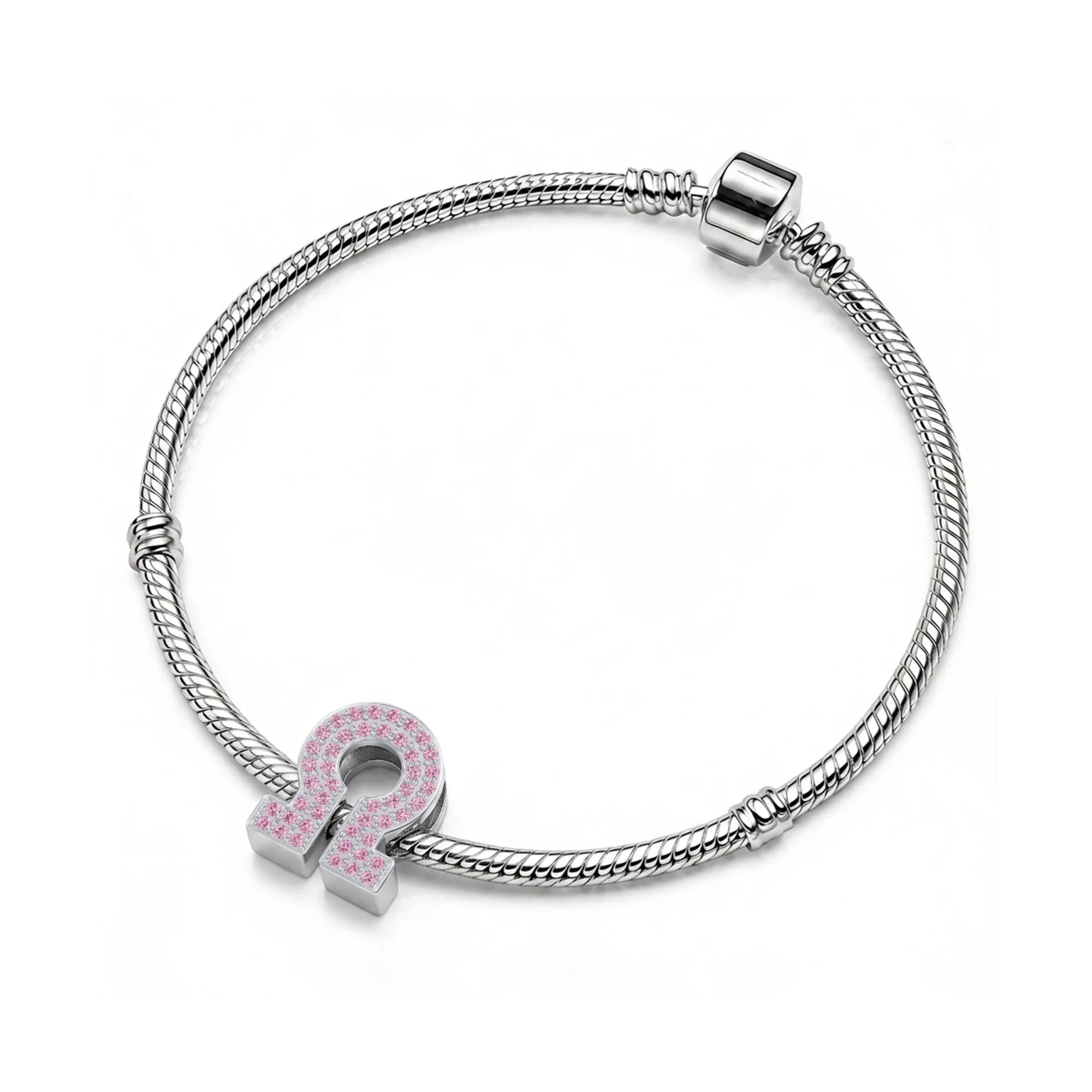 Pink Letter Ω / Omega Charm