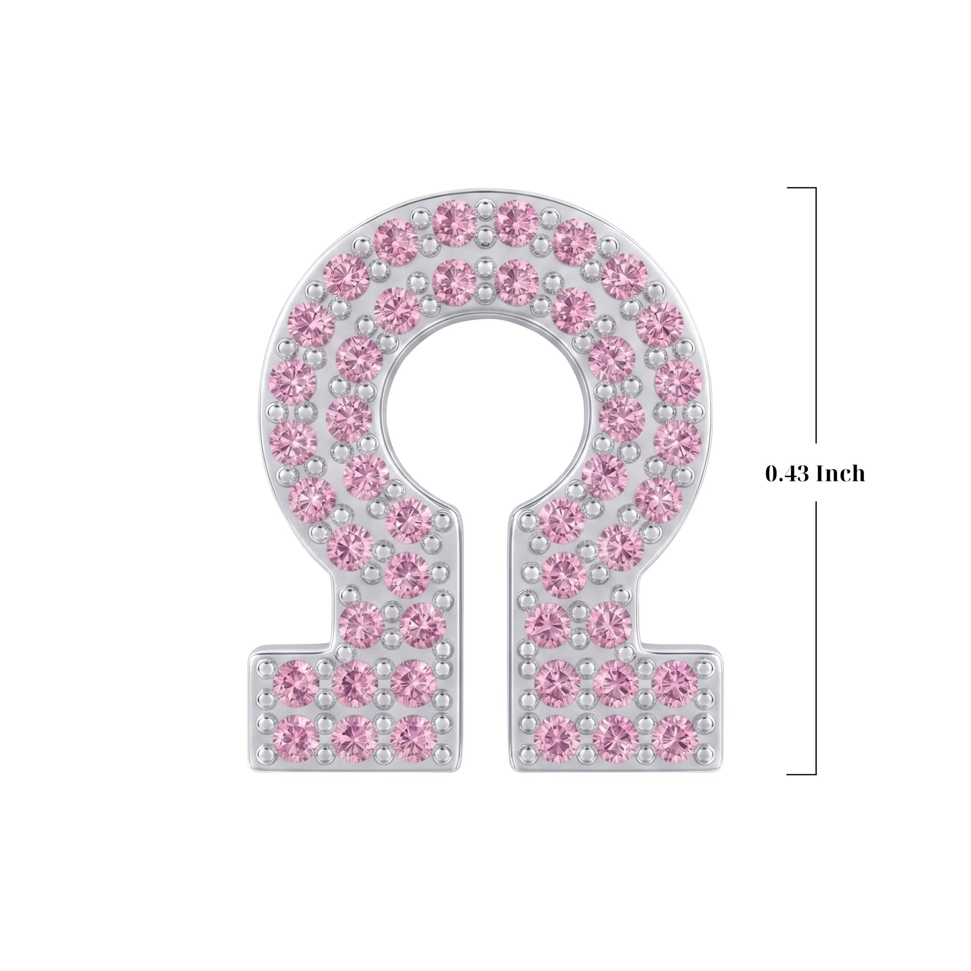 Pink Letter Ω / Omega Charm