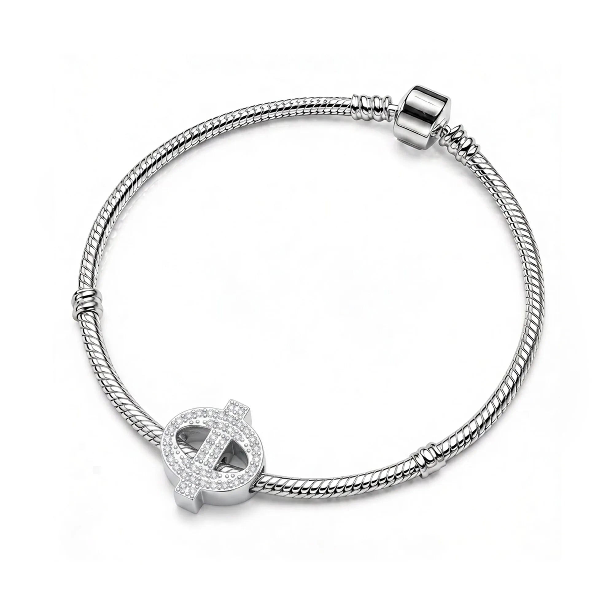 Silver Letter Φ / Phi Charm