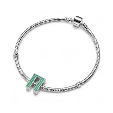 Green Letter Π / Pi Charm