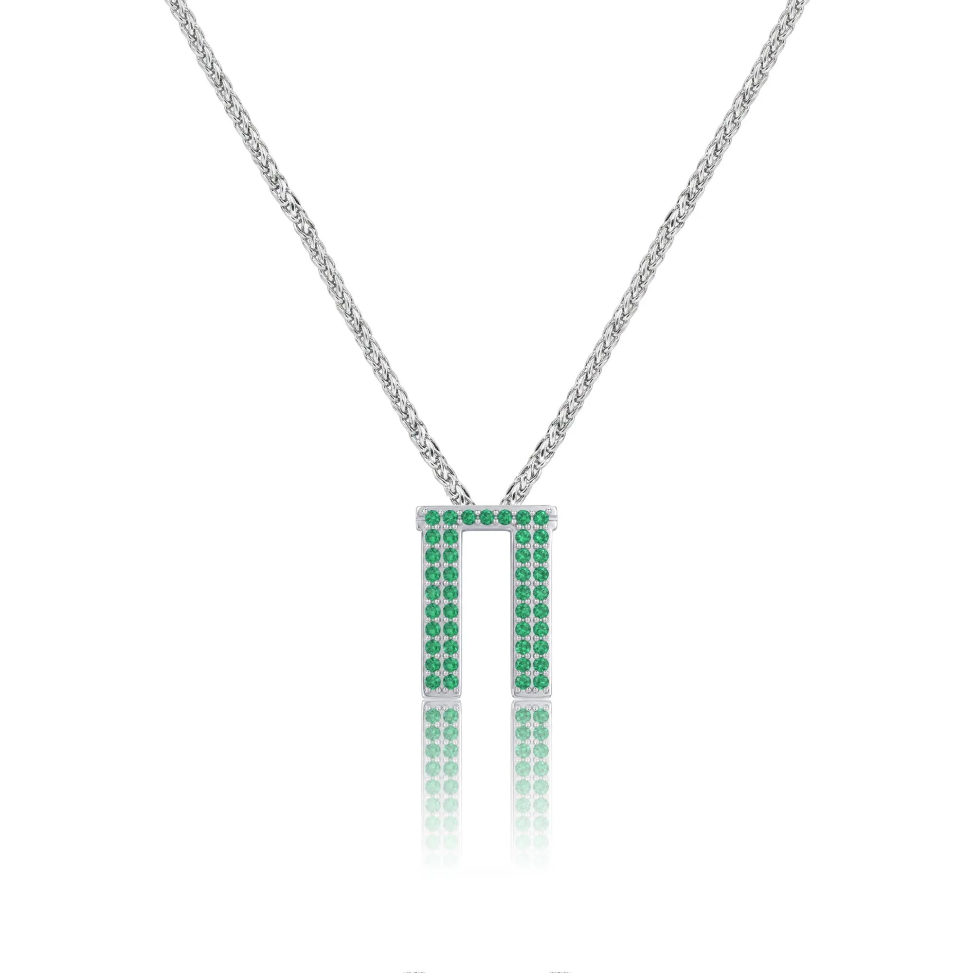 Green Letter Π / Pi Charm