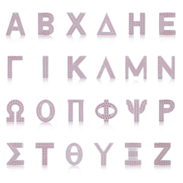 Pink Letter H / Eta Charm with available Greek letter styles
