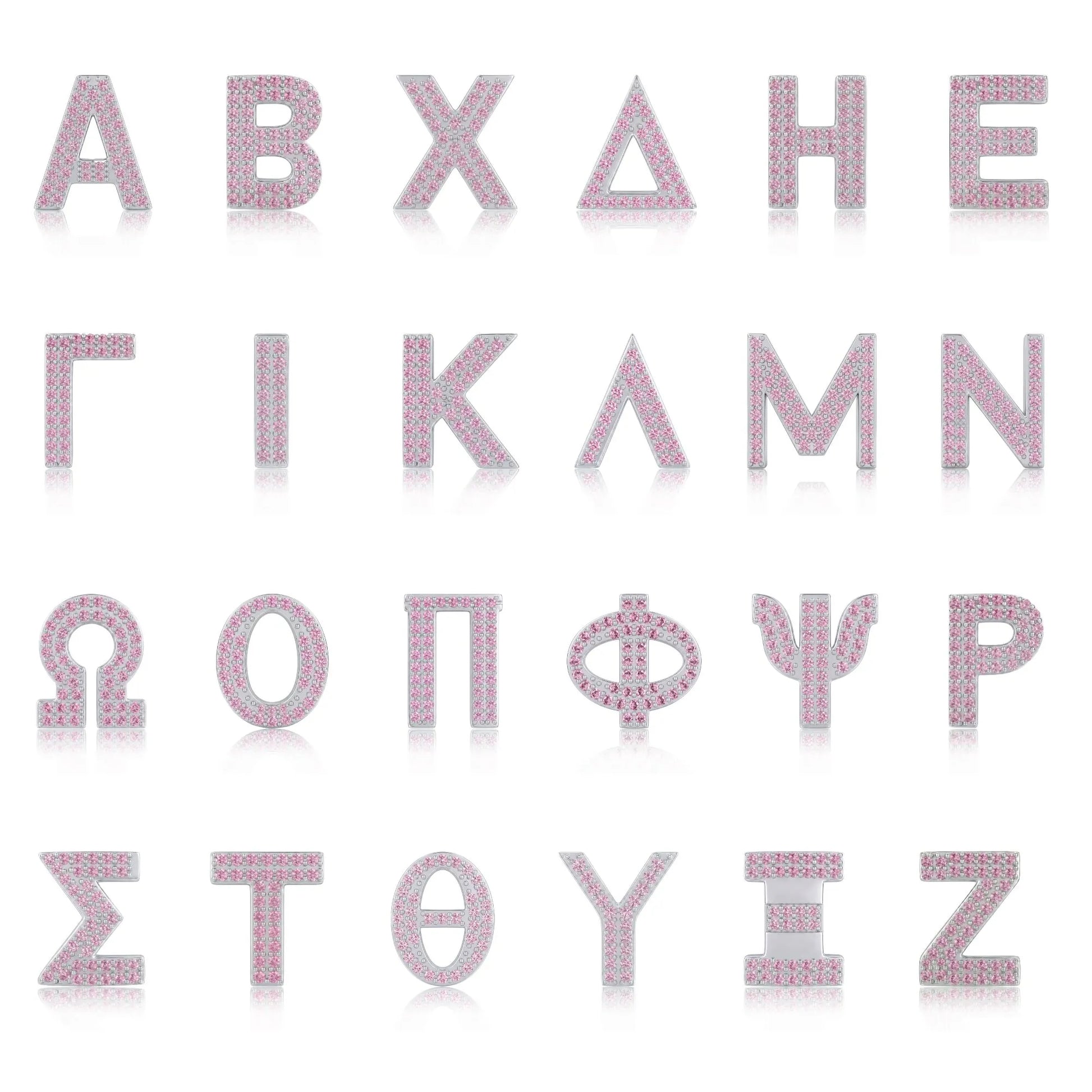 Pink Letter Z / Zeta Charm with available Greek letter styles