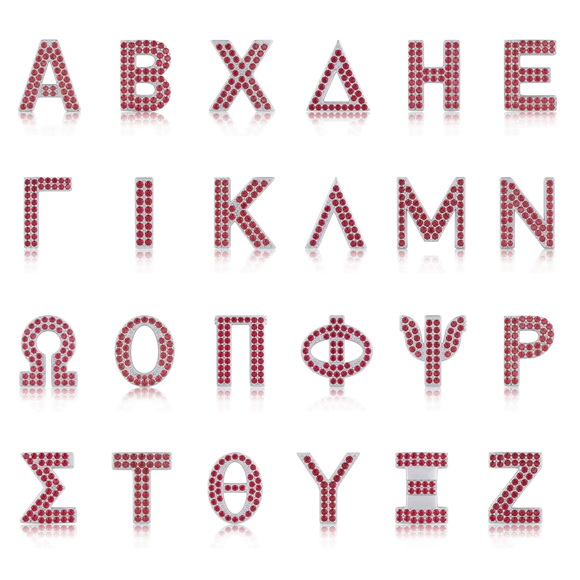 Red Letter Σ / Sigma Charm with available Greek letter styles