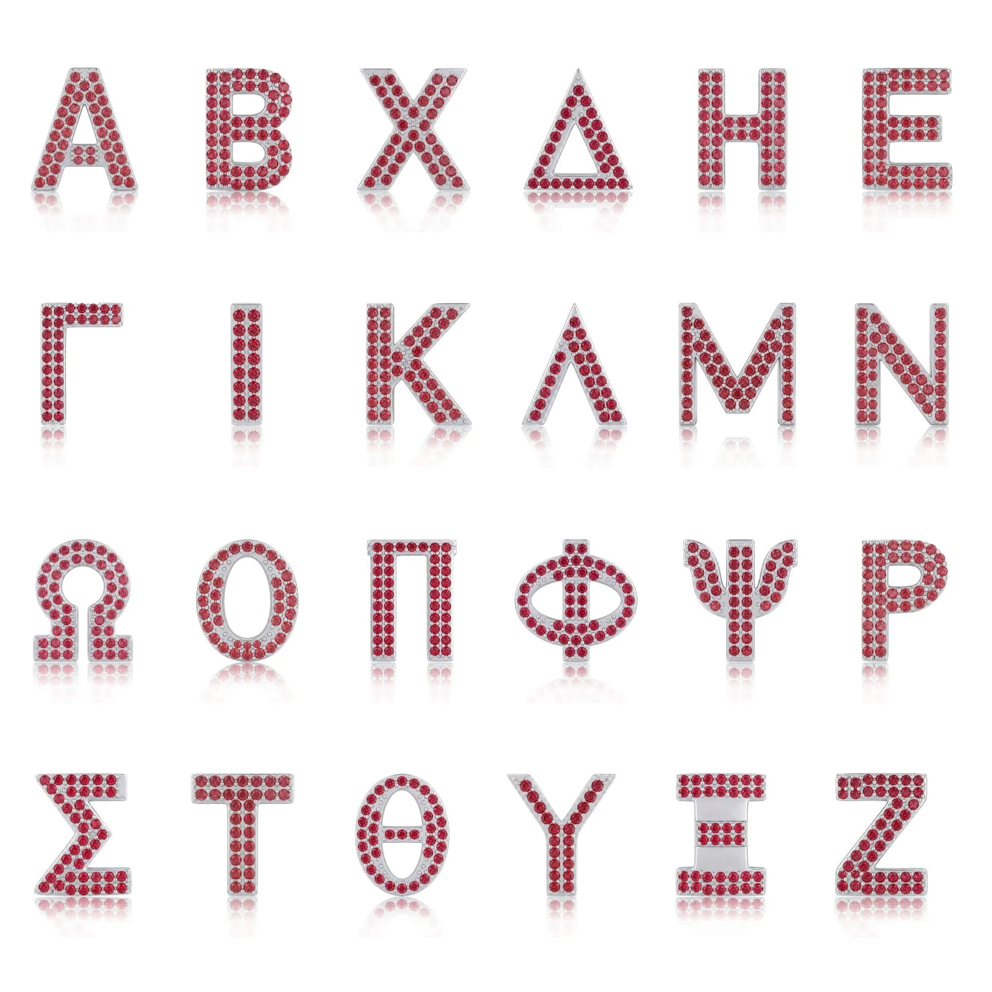Red Letter Y / Upsilon Charm with available Greek letter styles