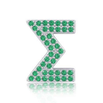 Green Letter Σ / Sigma Charm