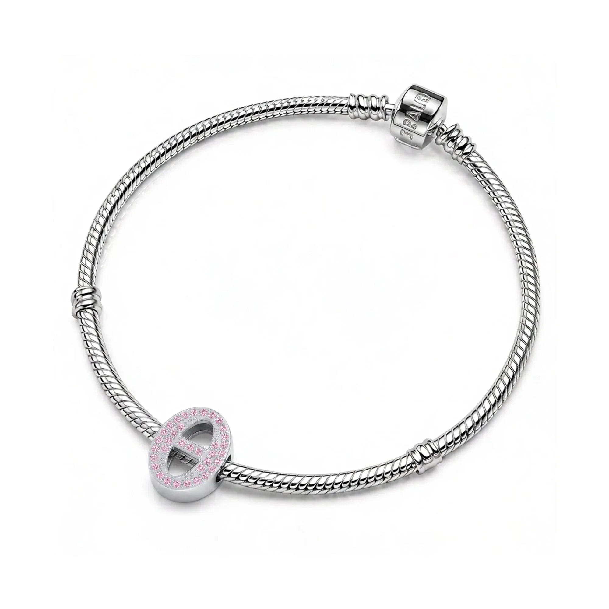 Pink Letter Θ / Theta Charm