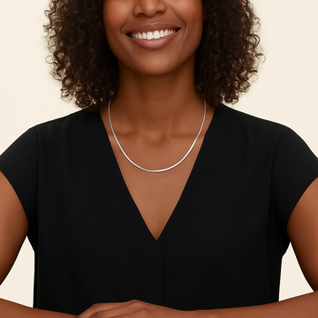 Herringbone Necklace (2.5mm) in Silver