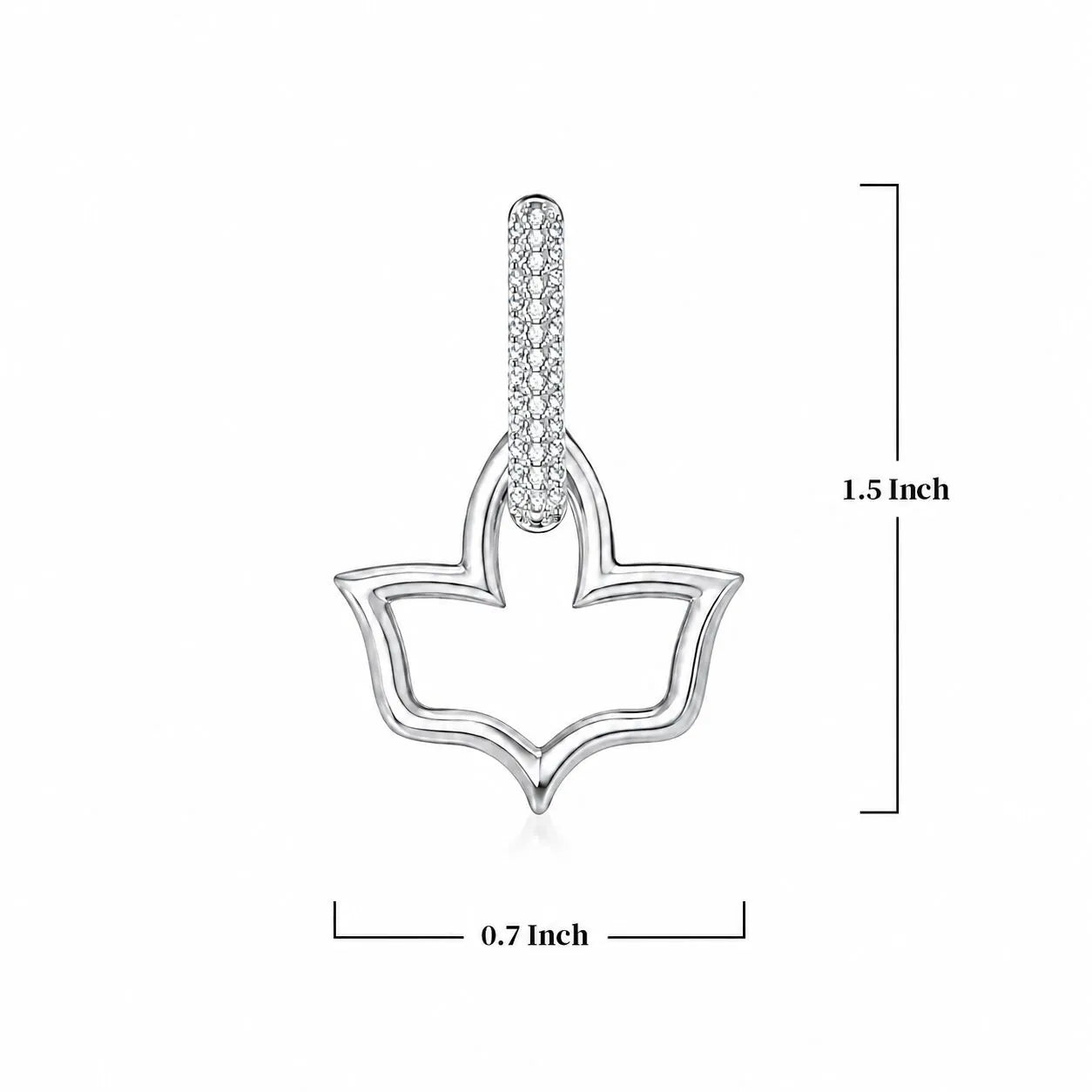 AKA Radiant Ivy Pavé Silver U Hoop Earrings
