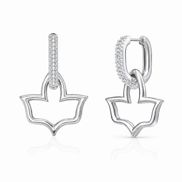AKA Radiant Ivy Pavé Silver U Hoop Earrings