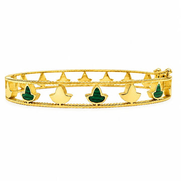 Gold Ivy Malachite Bangle Bracelet
