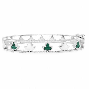 Silver Ivy Malachite Bangle Bracelet