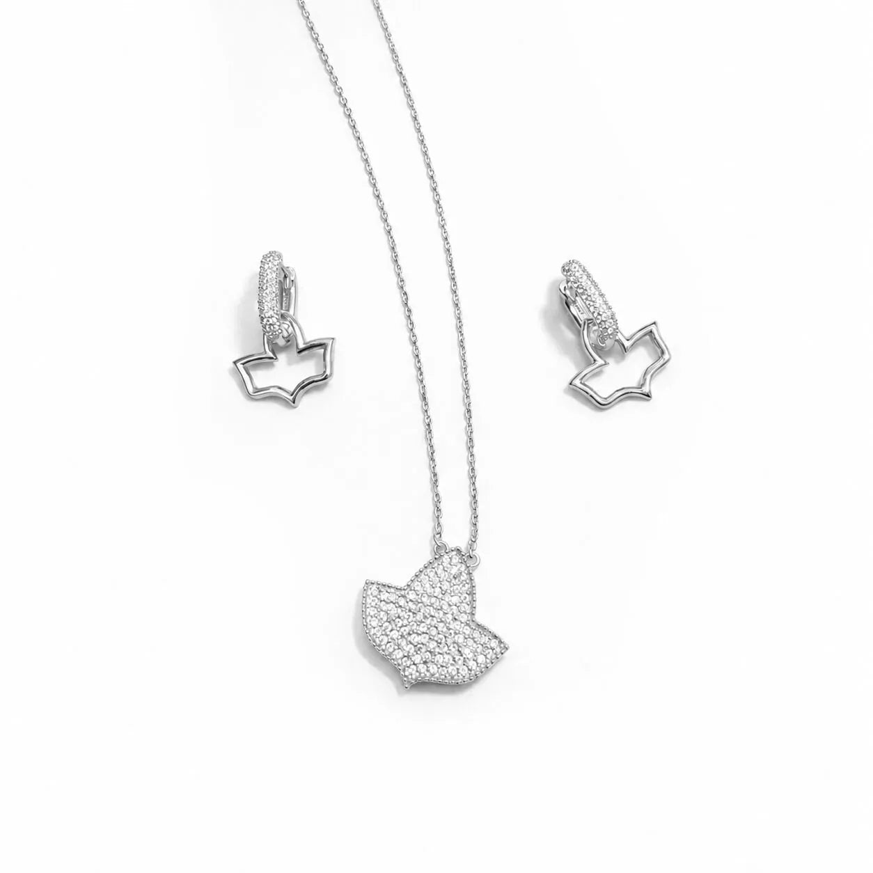 AKA Radiant Ivy Pavé Silver U Hoop Earrings