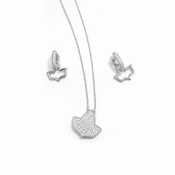 AKA Radiant Ivy Pavé Silver U Hoop Earrings