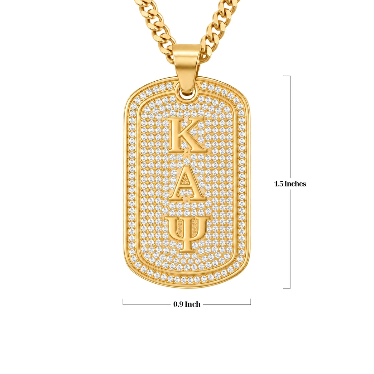 Kappa Alpha Psi Gold Dogtag with Chain