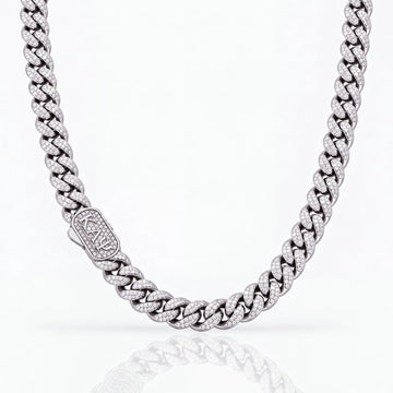 Kappa Alpha Psi Iced Out Silver Cuban Chain Necklace