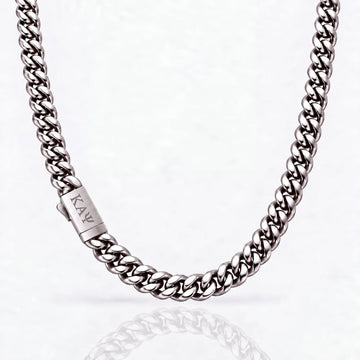 Kappa Alpha Psi Silver Cuban Chain Necklace