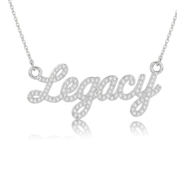Legacy Pavé Script Necklace