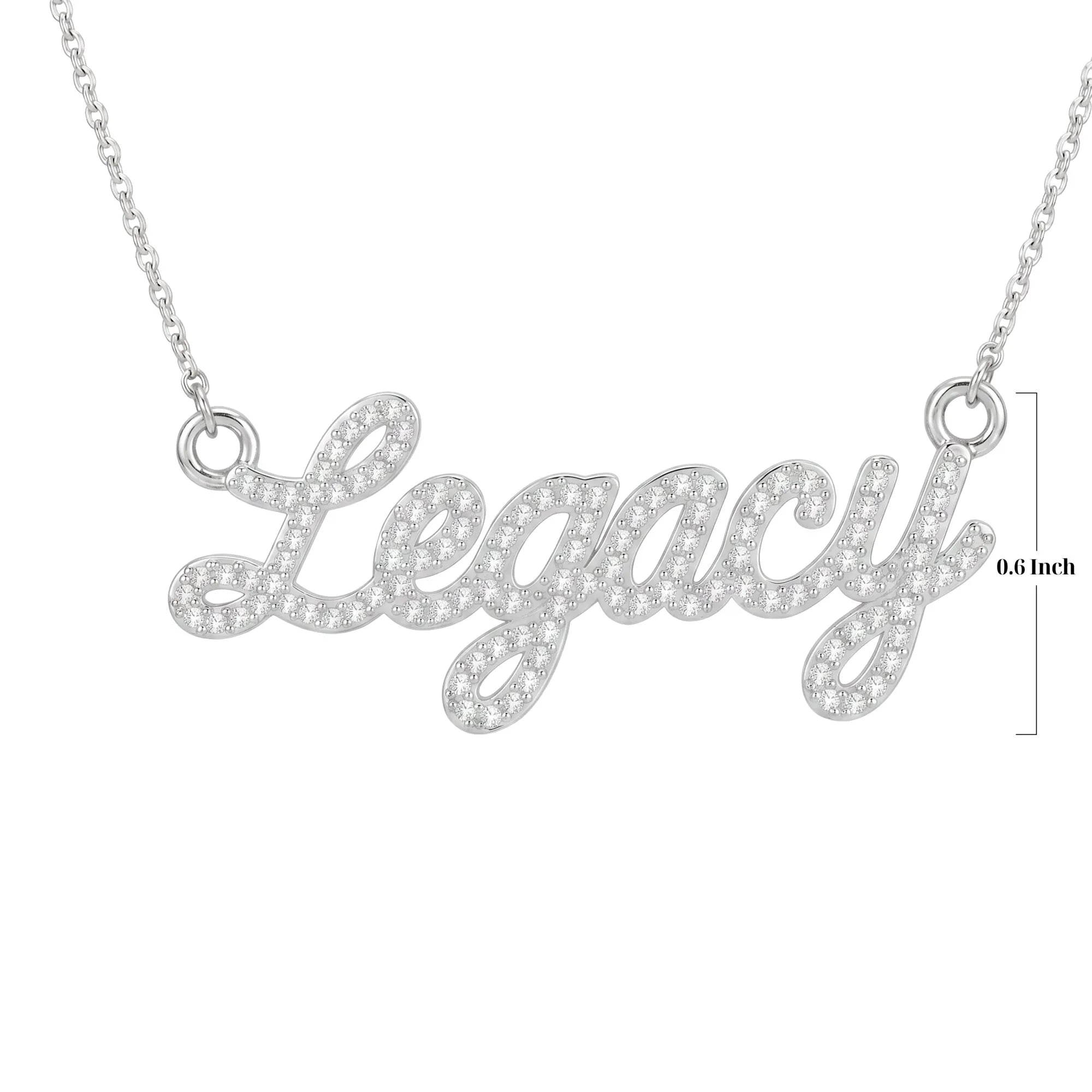 Legacy Pavé Script Necklace