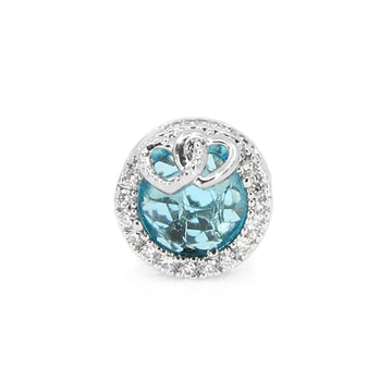 Light Blue Radiant charm with Hearts - Gratia Pearl