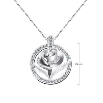 Links Rose Sterling Silver Pendant (Chain Sold Separately)