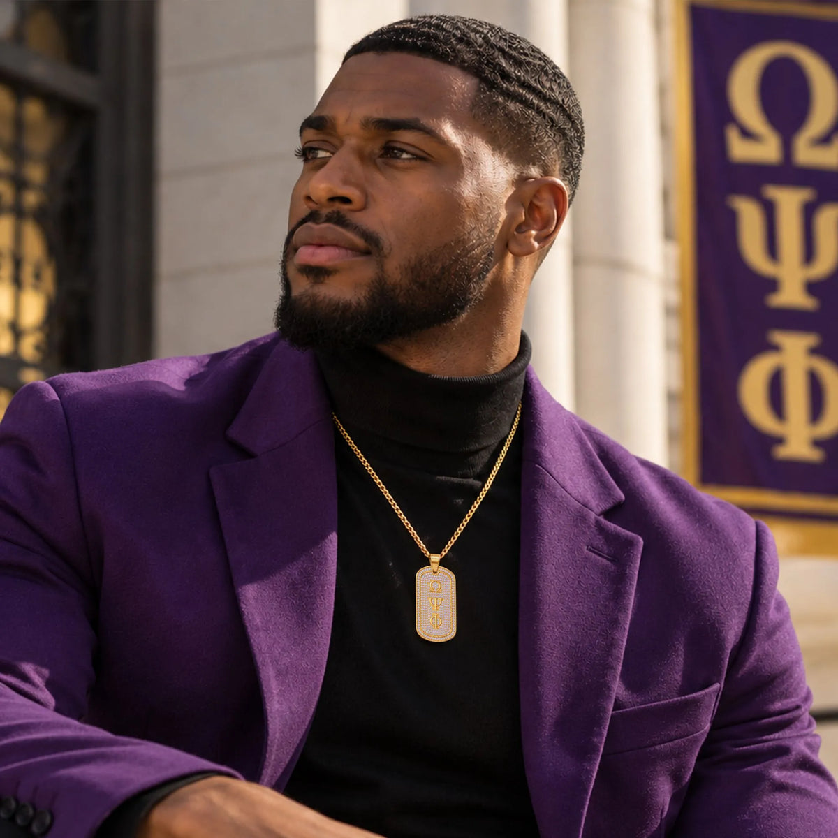 Omega Psi Phi Gold Dogtag