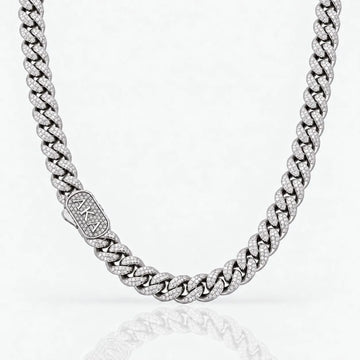AKA Iced Out Silver Cuban Chain Necklace