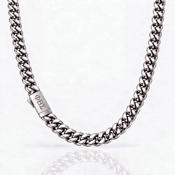 Phi Beta Sigma Silver Cuban Chain Necklace