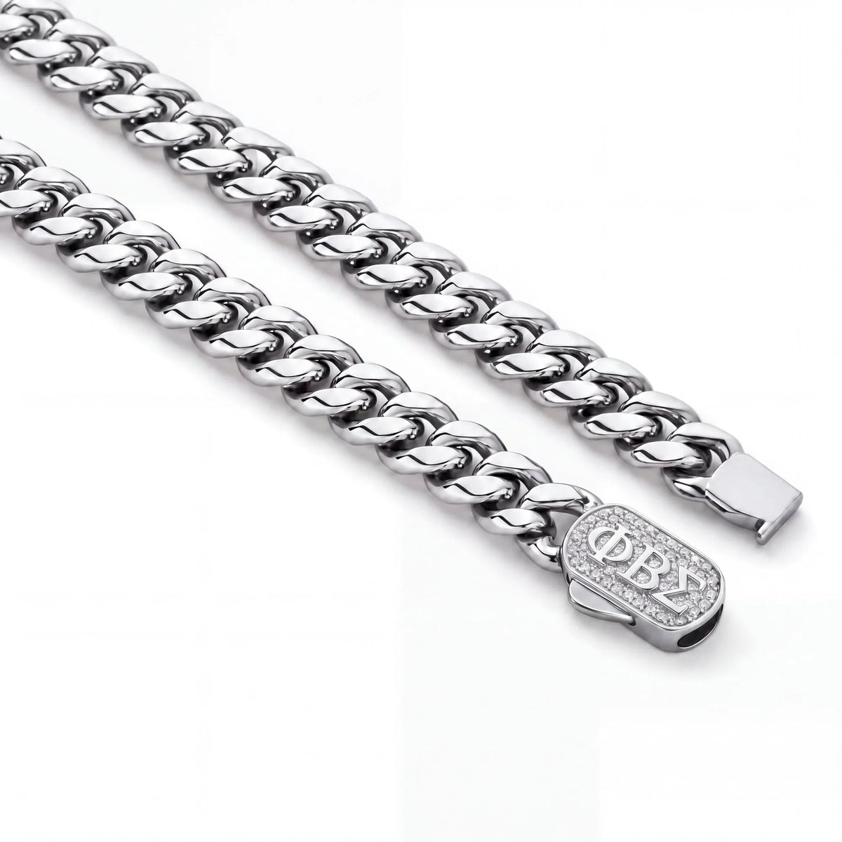 Phi Beta Sigma Pavé Cuban Chain Necklace