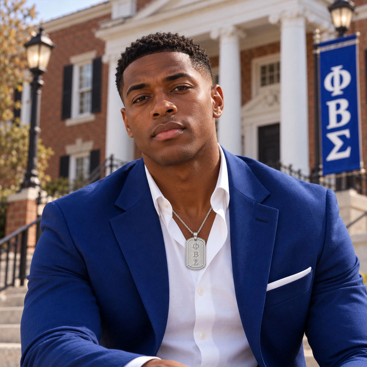 Phi Beta Sigma Silver Dogtag