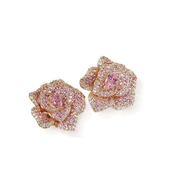 Pink Tea Rose Earrings - Gratia Pearl