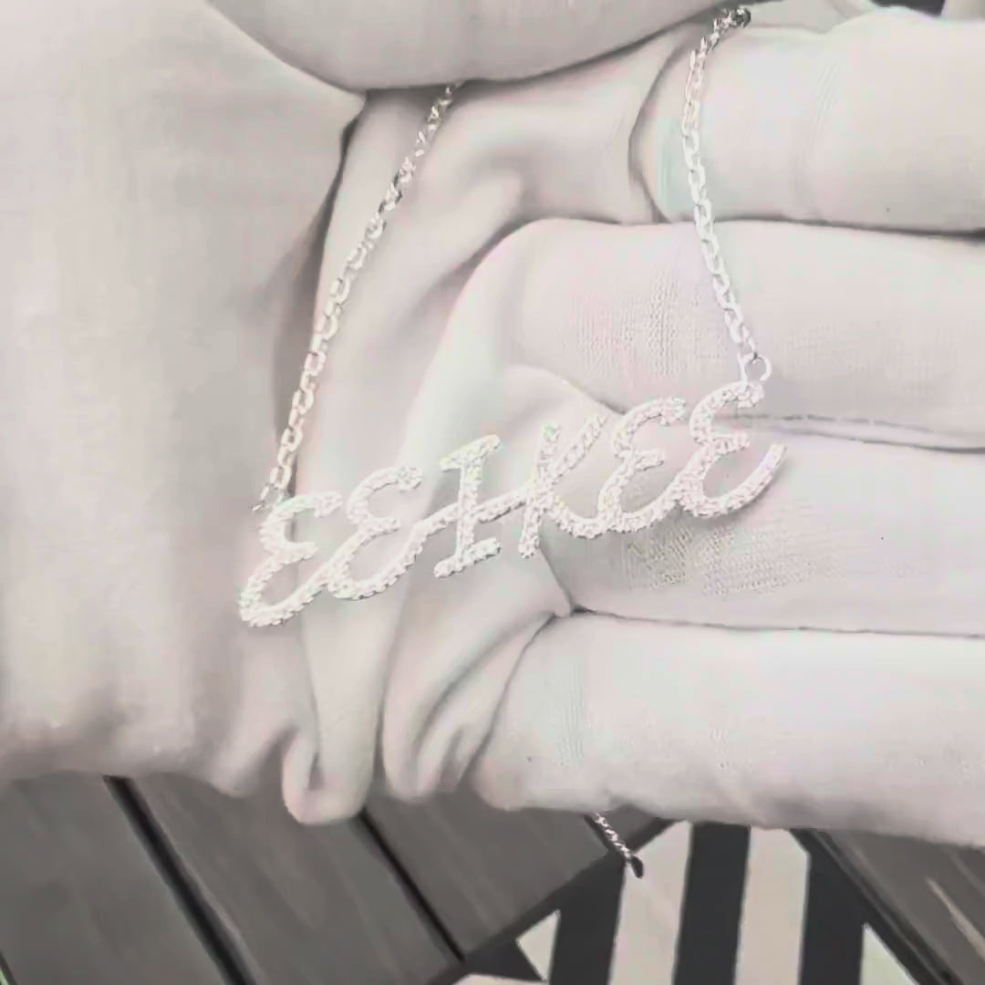 ZPHIB Pavé Eeikee Script Necklace