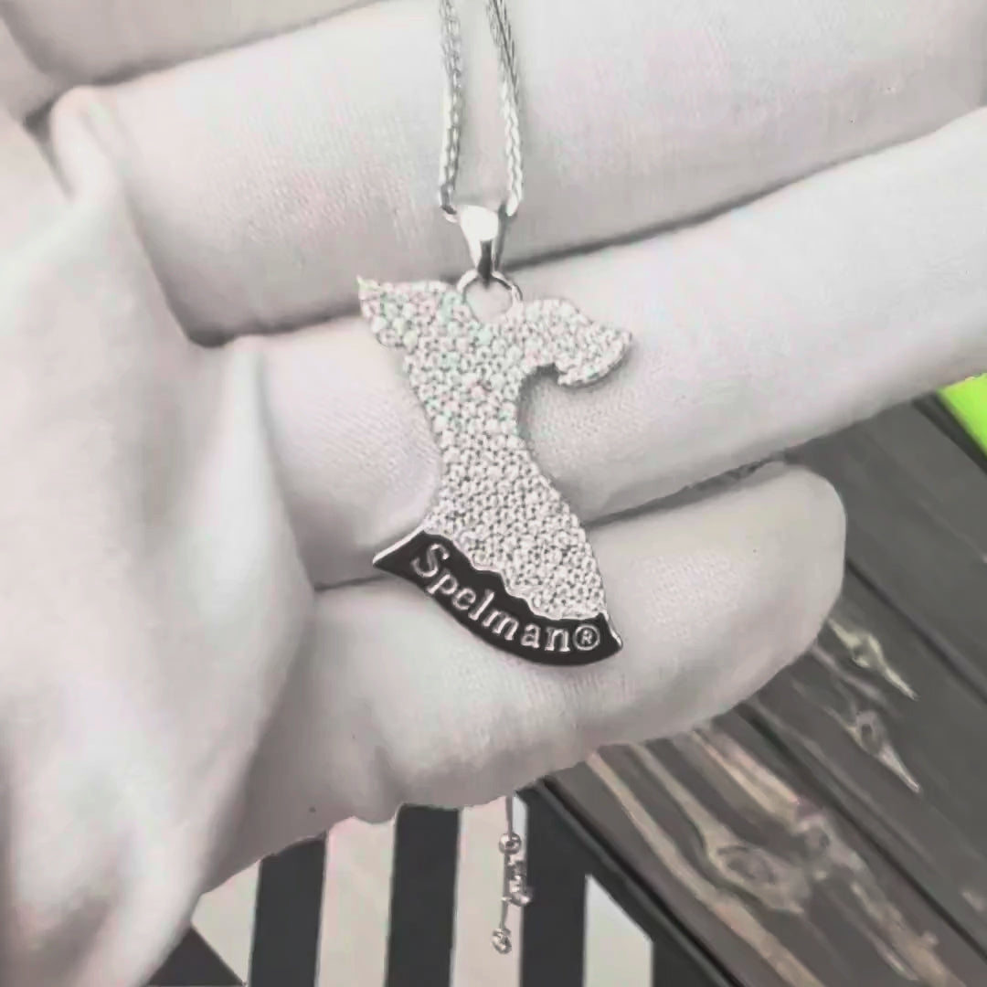 Sterling Silver White Dress Pendant (Chain Sold Separately)
