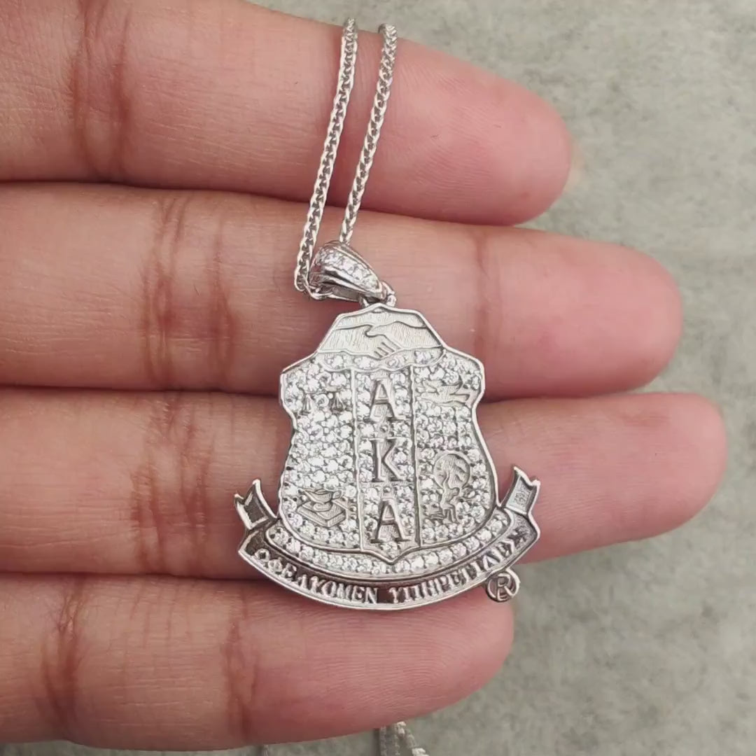 AKA Shield Sterling Silver Pendant (Chain Sold Separately)