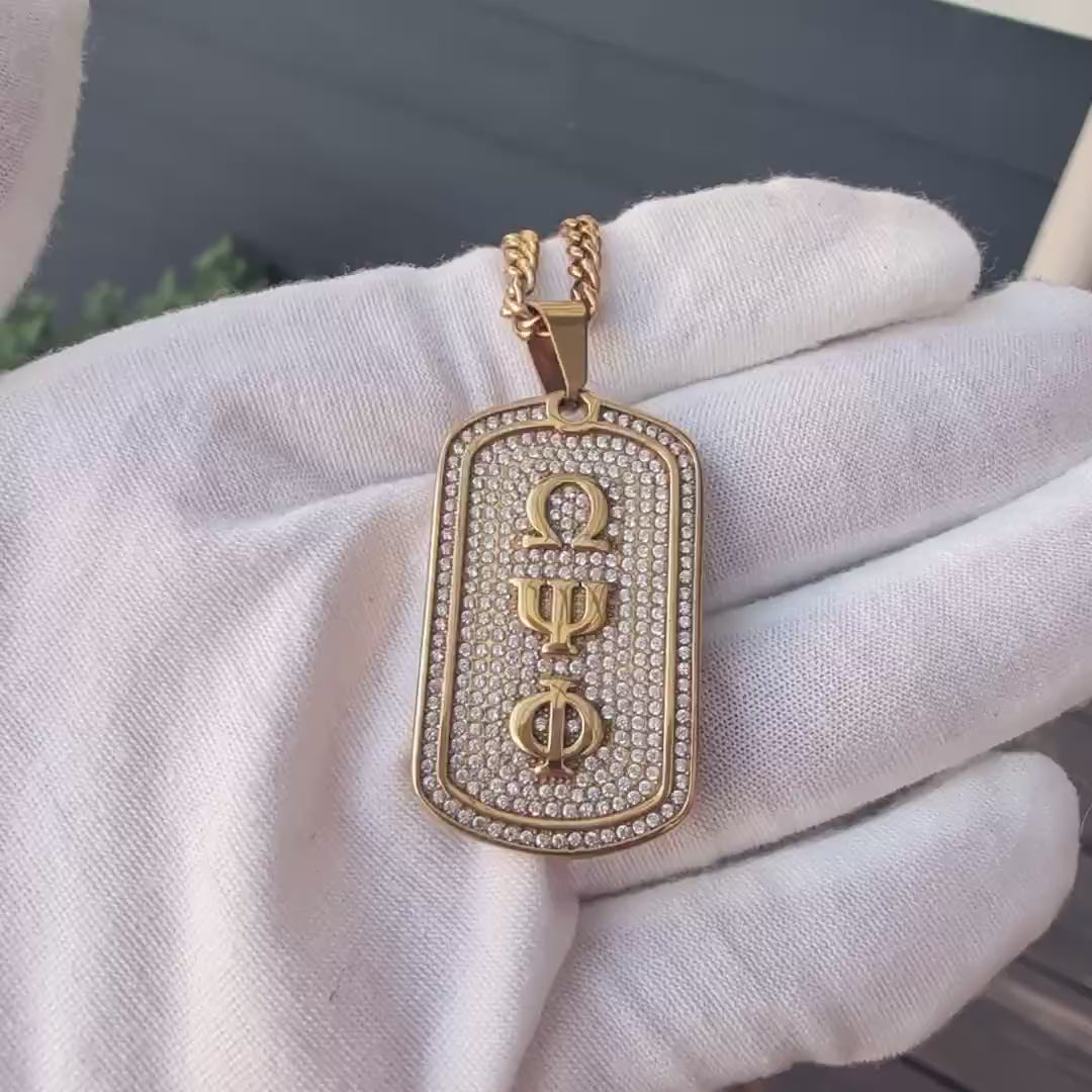 Omega Psi Phi Gold Dogtag