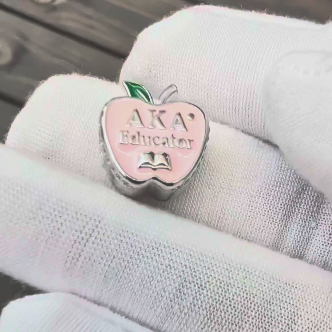 AKA Educator Sterling Silver Charm (Fits Pandora)
