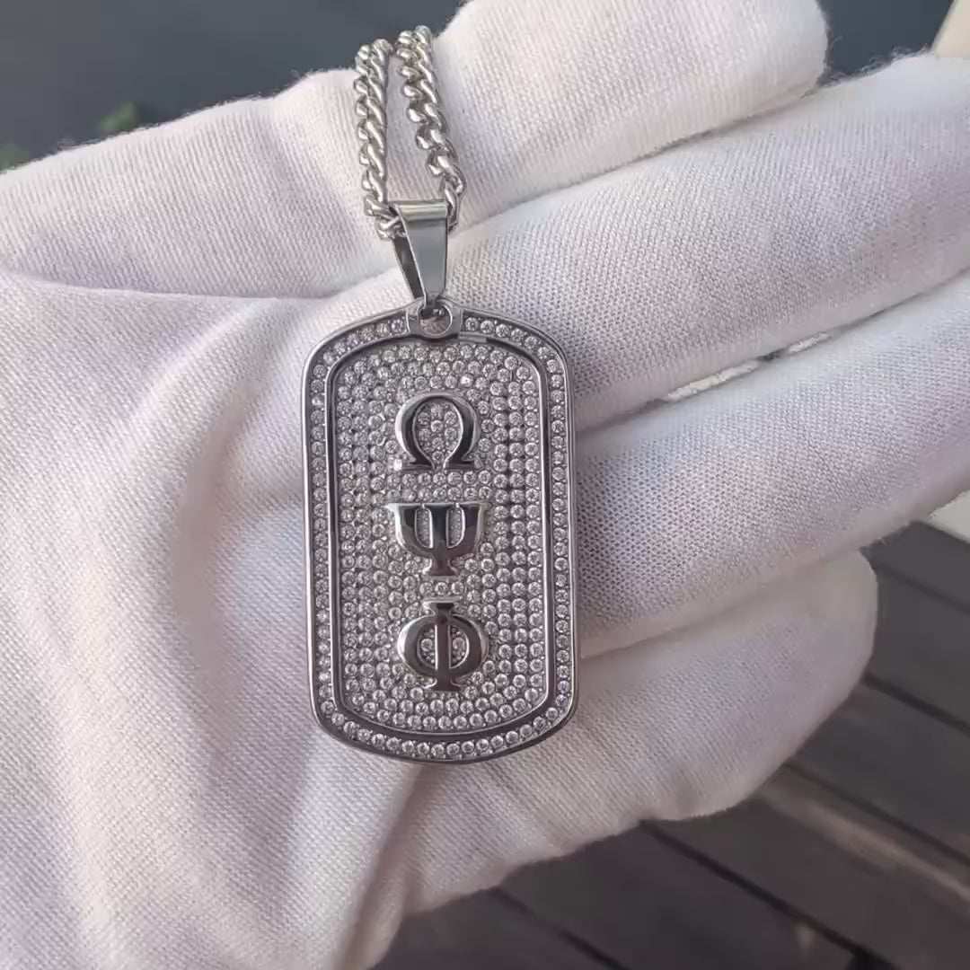 Omega Psi Phi Silver Dogtag