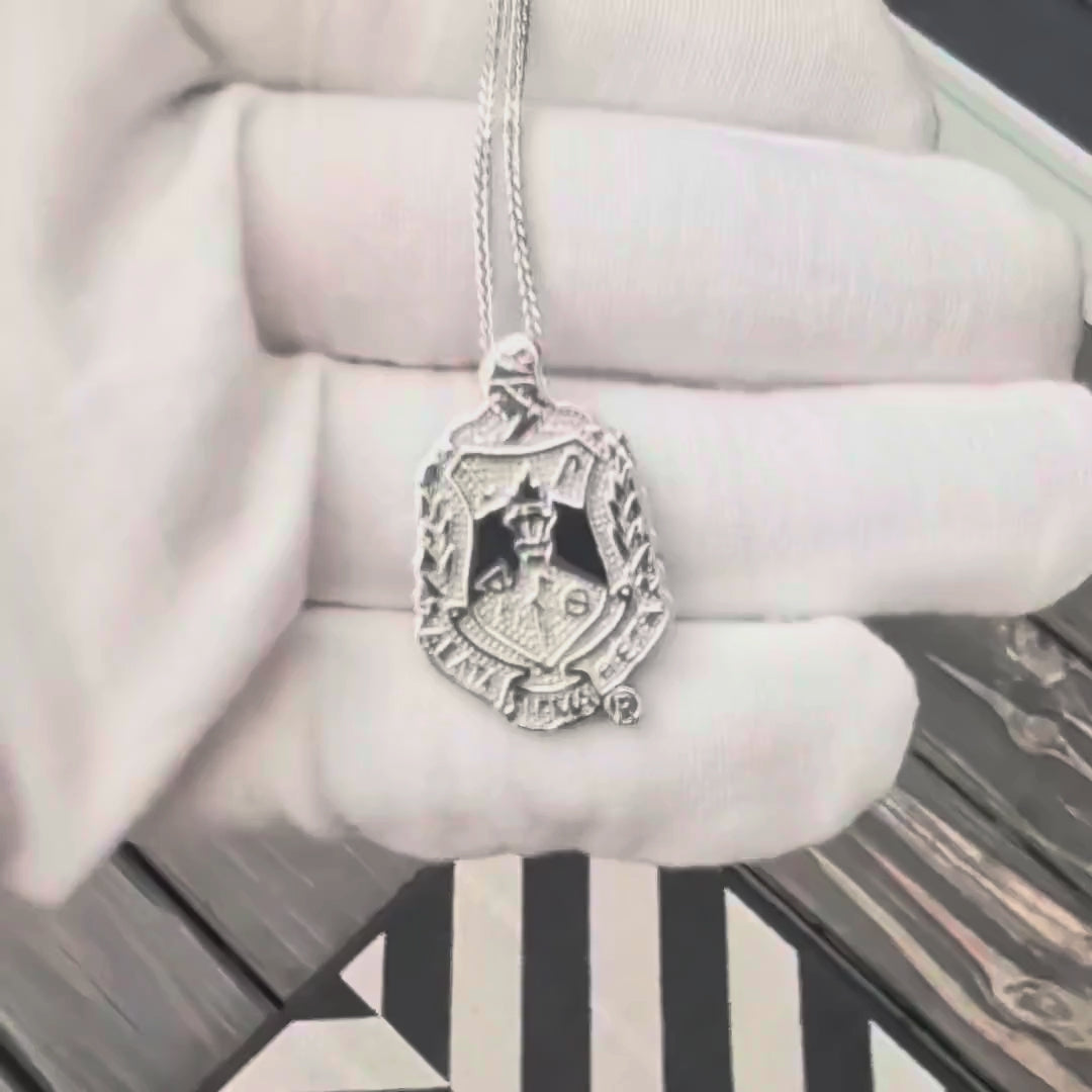 ΔΣΘ Crest Sterling Silver Pendant (Chain Sold Separately)- Delta Sigma Theta