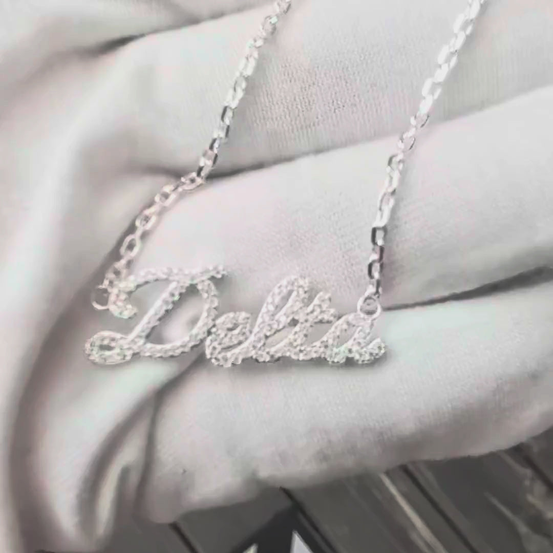 ΔΣΘ Pavé Delta Script Necklace - Delta Sigma Theta