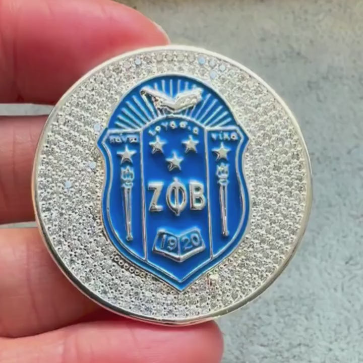 ZPHIB Shield Brooch | Zeta Sorority Jewelry | Gratia Pearl