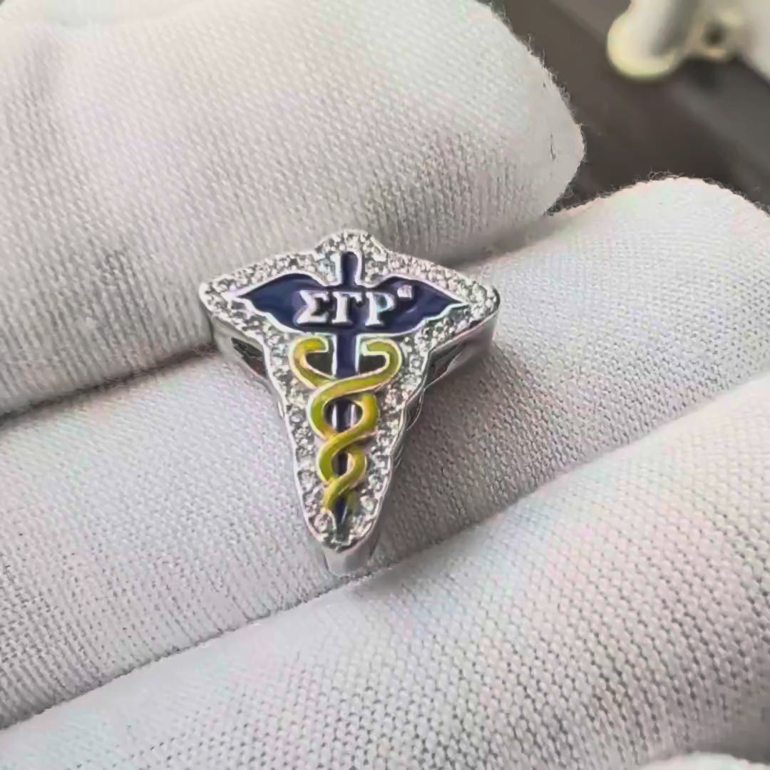SGRHO Caduceus Sterling Silver Charm (Fits Pandora)